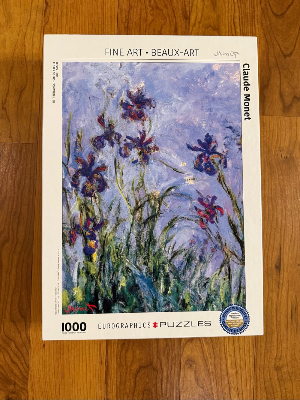Eurographics 1,000 Piece “Irises ” Jigsaw Puzzle, Excellent Condition